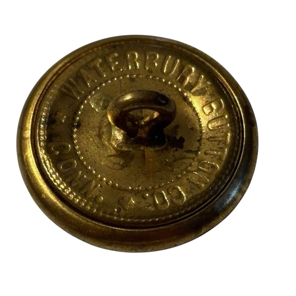VTG Winged Foot Waterbury Button Co Buttons Brass Military Uniform Conn Set Of 2 - Picture 8 of 10